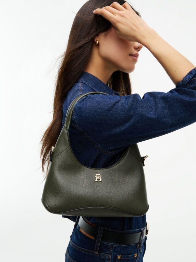 Πράσινο TH Monogram Τσάντα Hobo Χιαστί  Γυναίκες