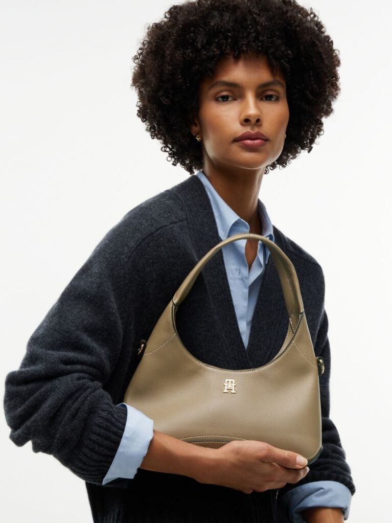 Μπεζ TH Monogram Τσάντα Hobo Χιαστί  Γυναίκες