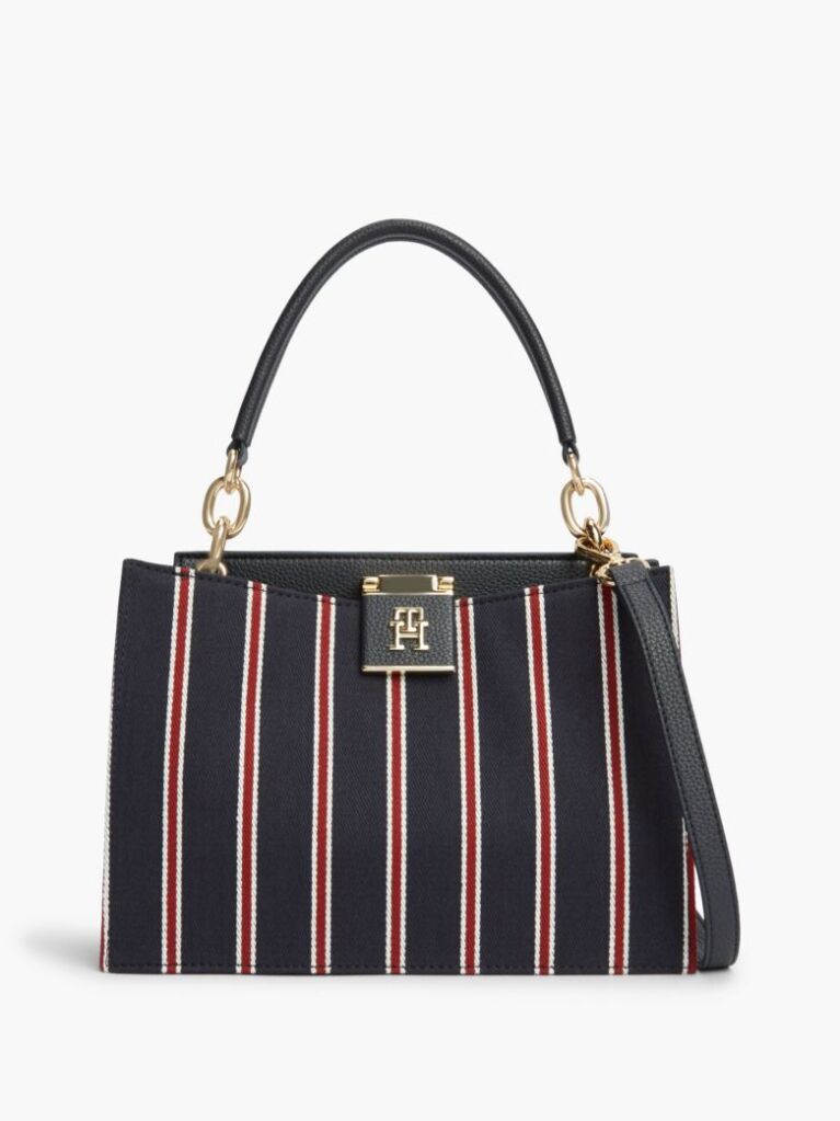 Μπλε TH Monogram Τσάντα Satchel Με Λεπτομέρεια Global  Γυναίκες