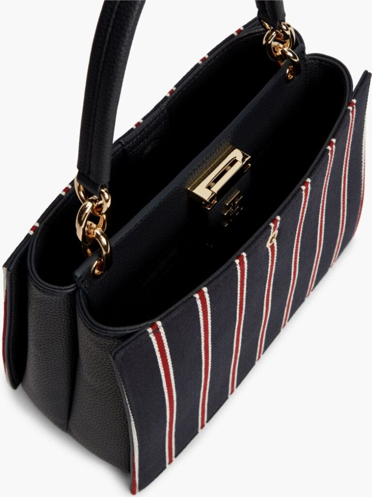 Μπλε TH Monogram Τσάντα Satchel Με Λεπτομέρεια Global  Γυναίκες