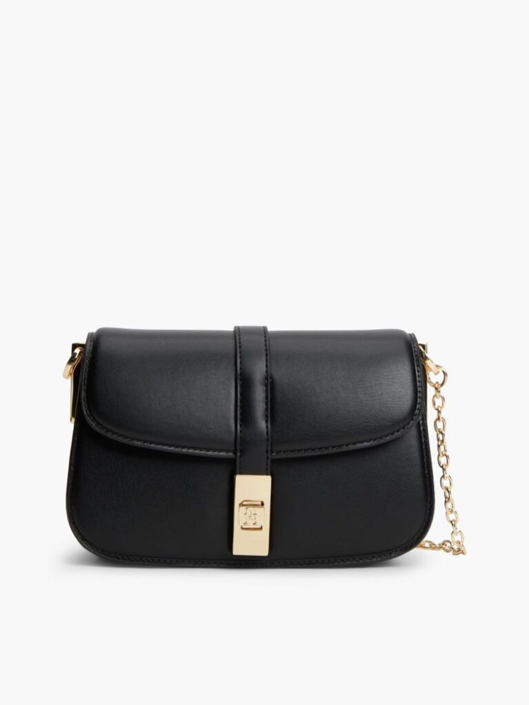 Black Heritage TH Monogram Chain Crossbody Bag  Women