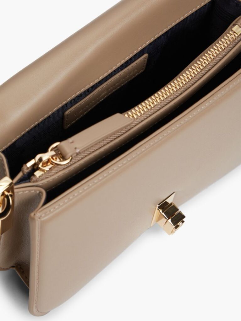 Beige Heritage TH Monogram Chain Crossbody Bag  Women