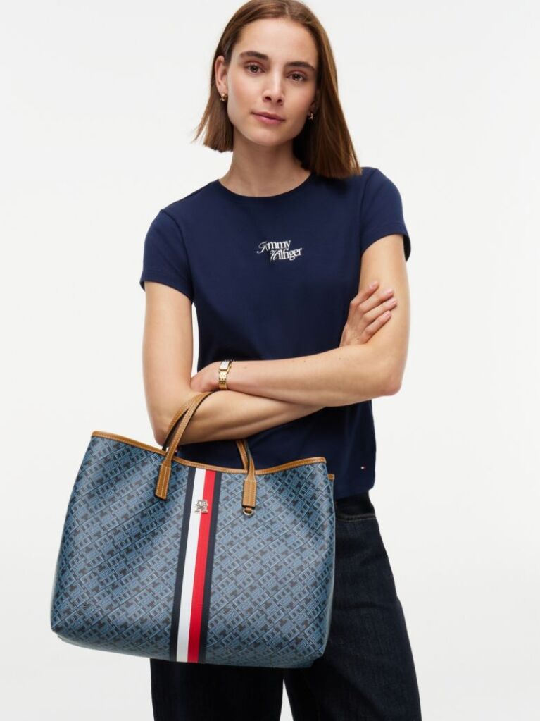 Μπλε TH Monoplay Τσάντα Χιαστί Satchel Με Λεπτομέρεια Global  Γυναίκες