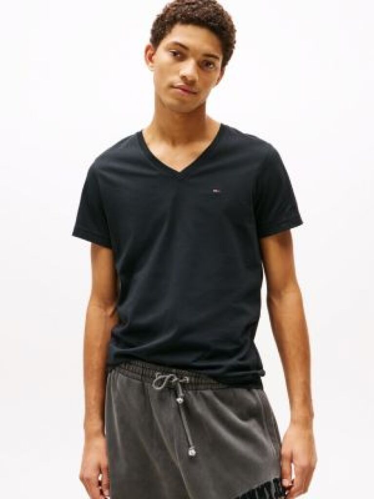 Black V-NECK T-SHIRT  Men