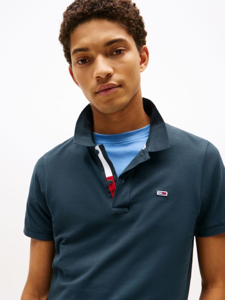 Blue Pure Organic Cotton Slim Fit Polo  Men