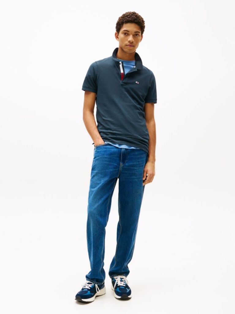 Blue Pure Organic Cotton Slim Fit Polo  Men
