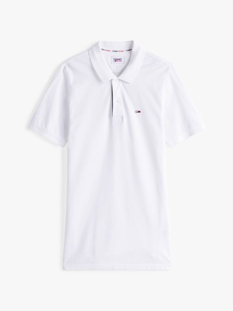 White Pure Organic Cotton Slim Fit Polo  Men