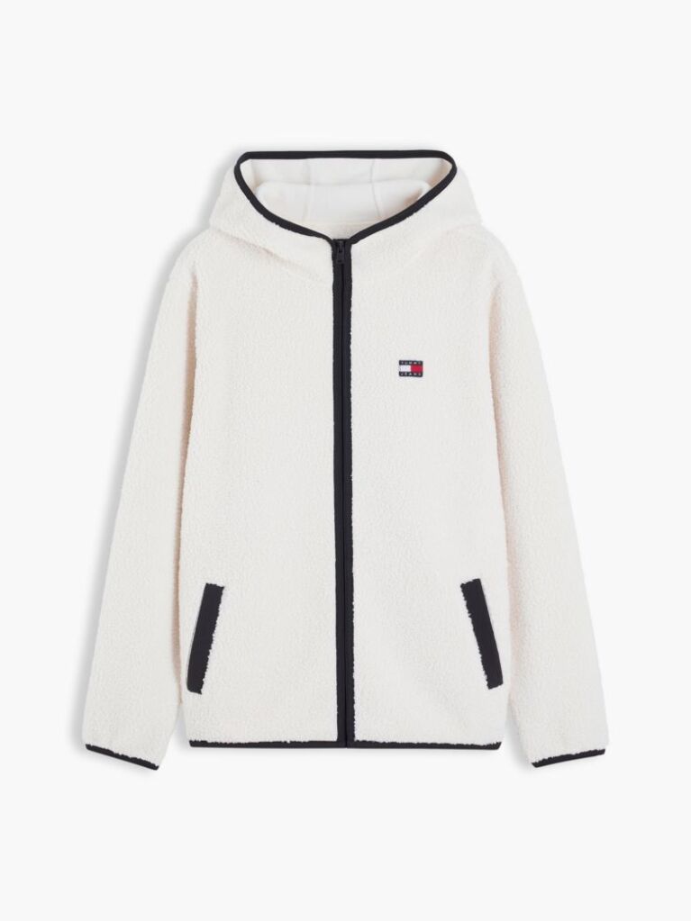 Μπεζ Teddy Hoody Με Φερμουάρ  Άνδρες