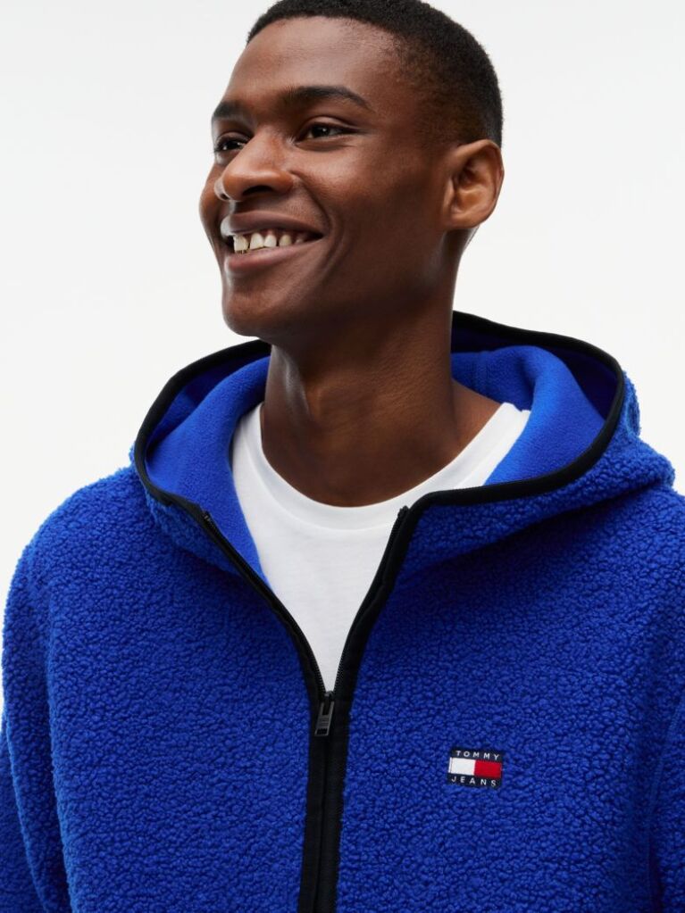 Blue Teddy Zip-Thru Hoody  Men