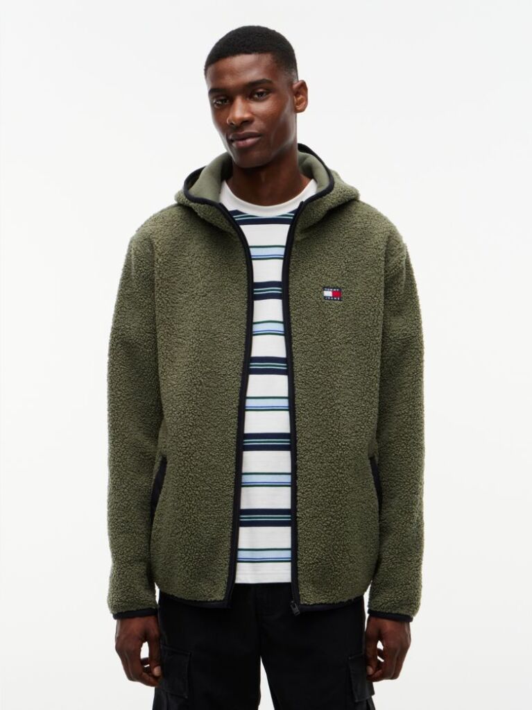 Green Teddy Zip-Thru Hoody  Men