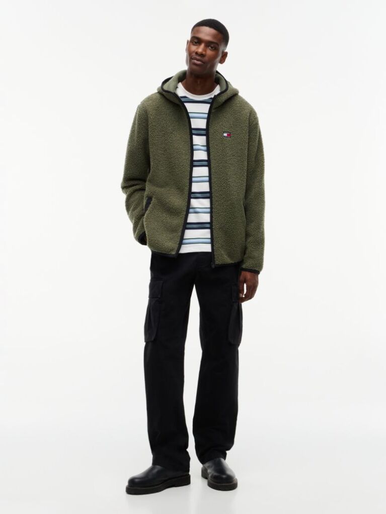 Green Teddy Zip-Thru Hoody  Men