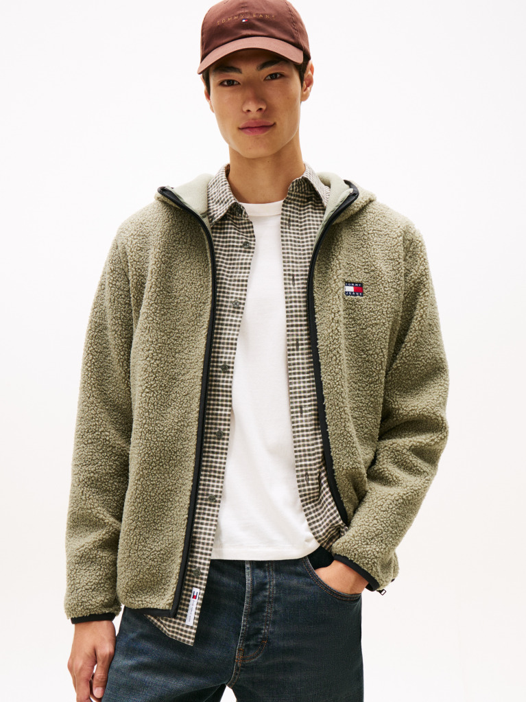 Green Teddy Zip-Thru Hoody  Men