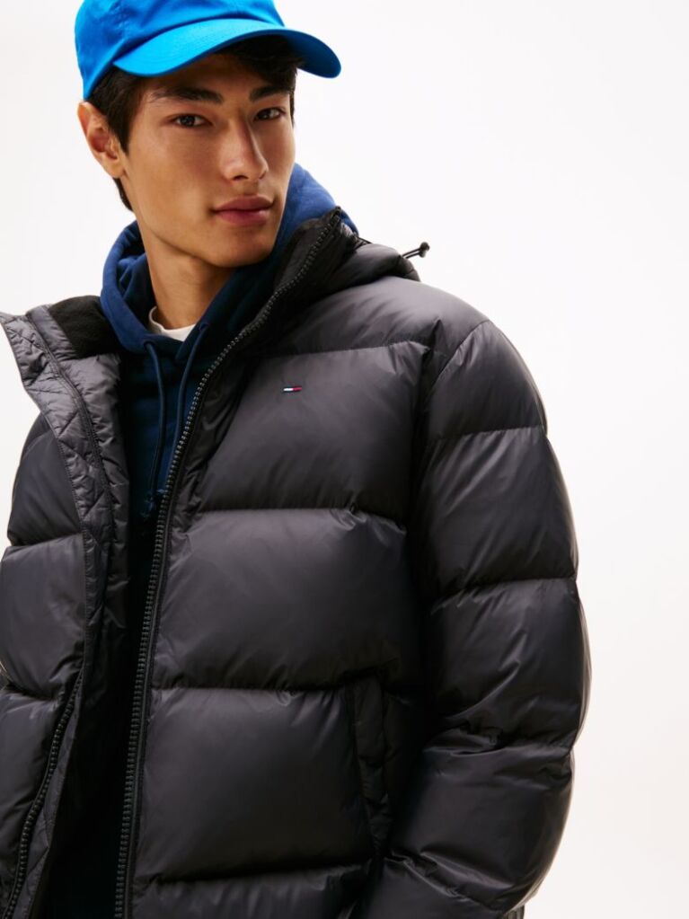 Black Water Repellent Down Jacket  Men