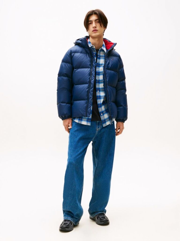Blue Water Repellent Down Jacket  Men