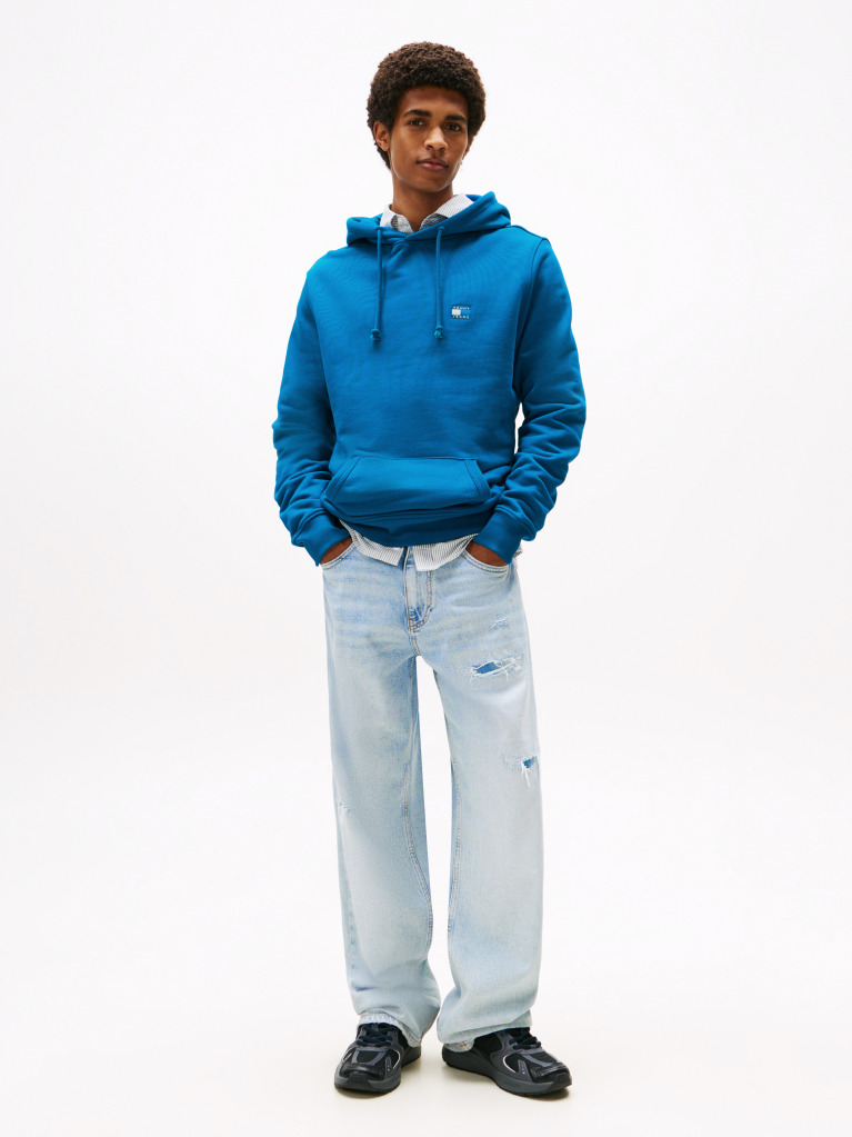 Μπλε Hoody Με Σήμα Tommy Και Κορδόνι  Άνδρες