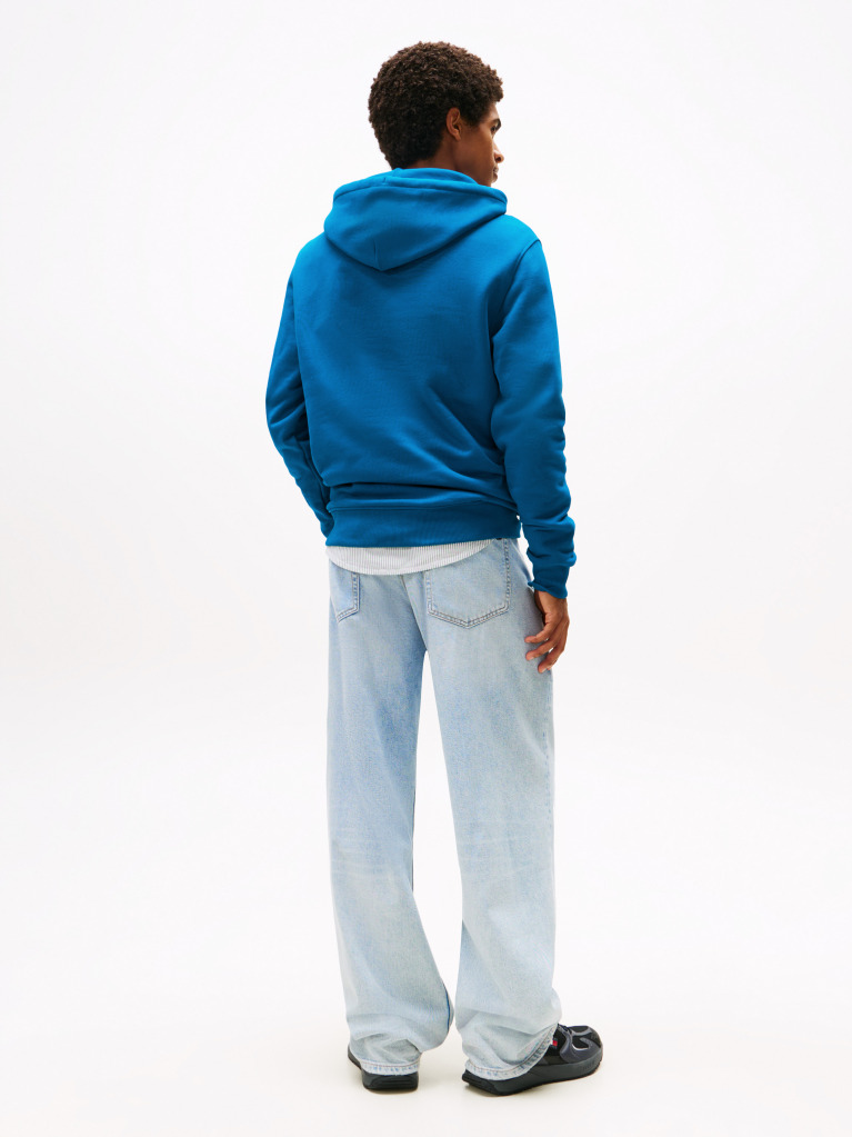 Μπλε Hoody Με Σήμα Tommy Και Κορδόνι  Άνδρες