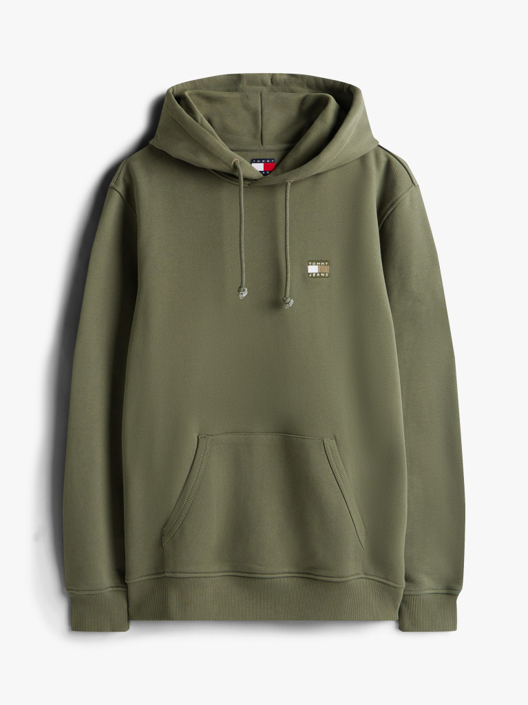 Green Tommy Badge Drawstring Hoody  Men
