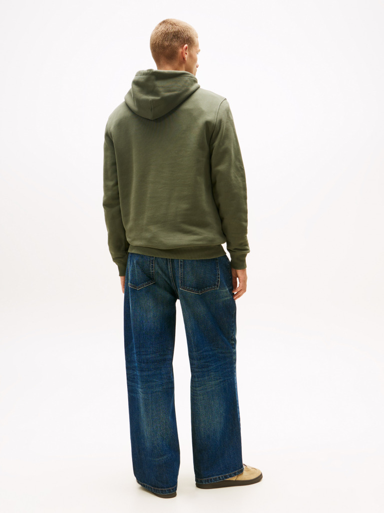 Green Tommy Badge Drawstring Hoody  Men