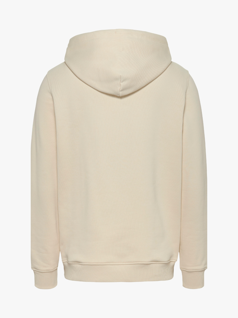 Beige Tommy Badge Drawstring Hoody  Men