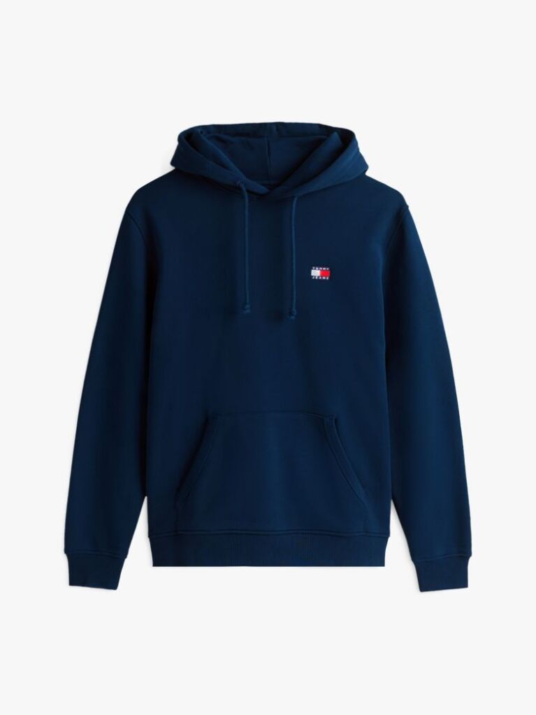 Blue Tommy Badge Drawstring Hoody  Men