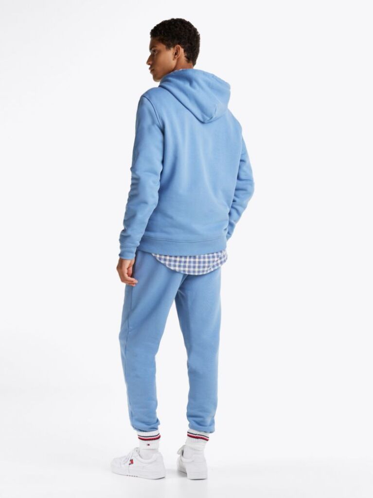 Blue Tommy Badge Drawstring Hoody  Men