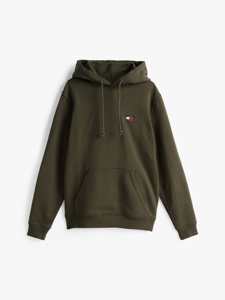 Green Tommy Badge Drawstring Hoody  Men
