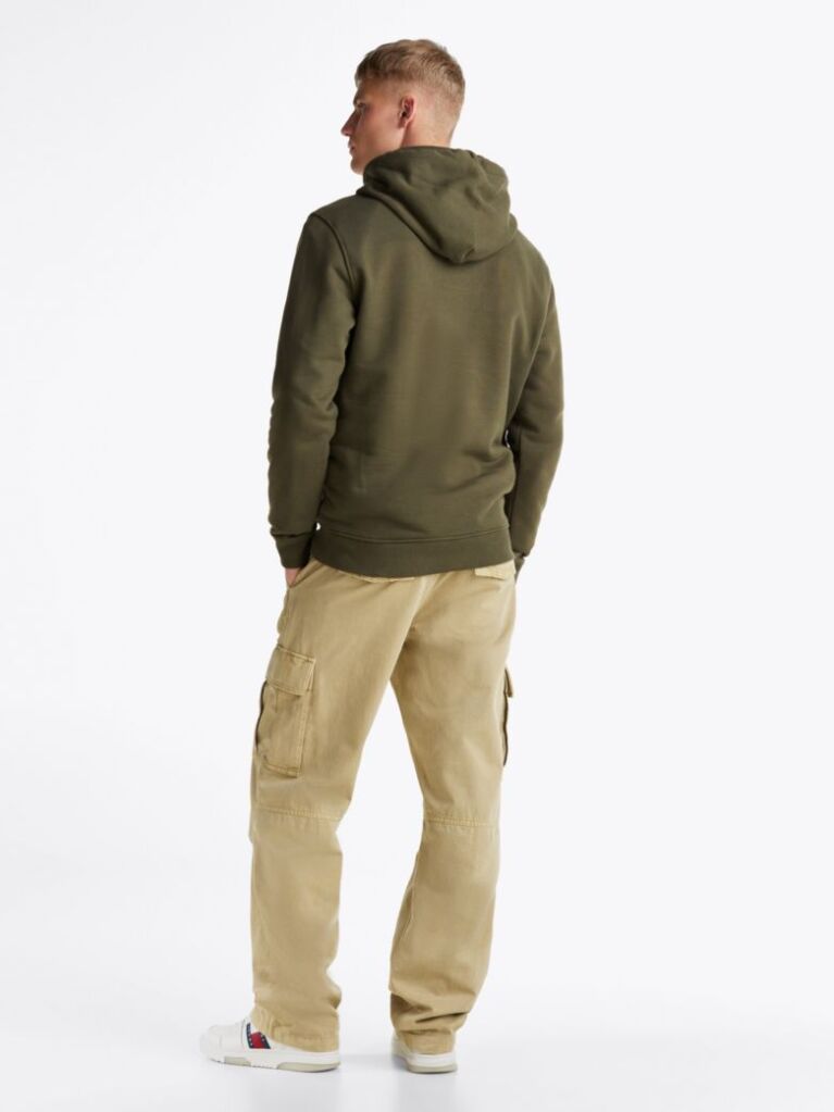 Green Tommy Badge Drawstring Hoody  Men