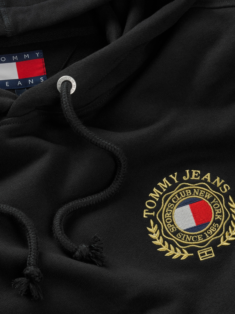 Μαύρο Hoody Με Κεντητό Λογότυπο  Άνδρες