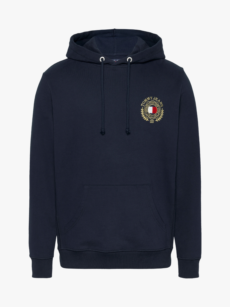 Μπλε Hoody Με Κεντητό Λογότυπο  Άνδρες