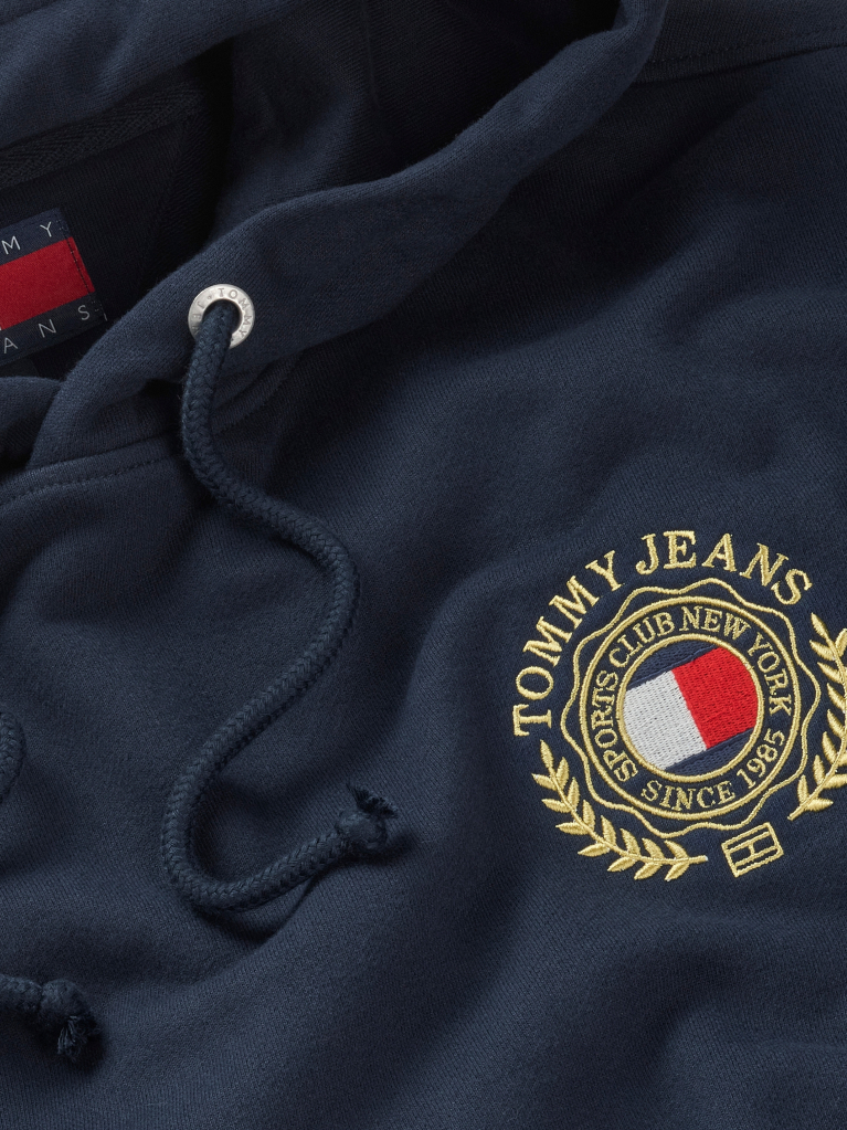 Μπλε Hoody Με Κεντητό Λογότυπο  Άνδρες