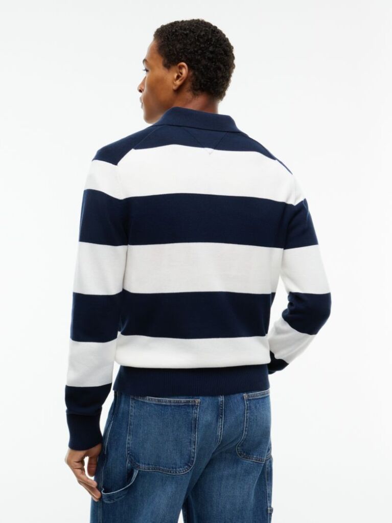 Multi Tommy Flag Slim Polo Jumper  Men