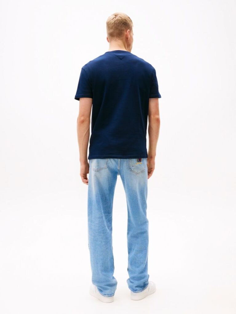 Blue Tommy Badge Crew Neck T-Shirt  Men