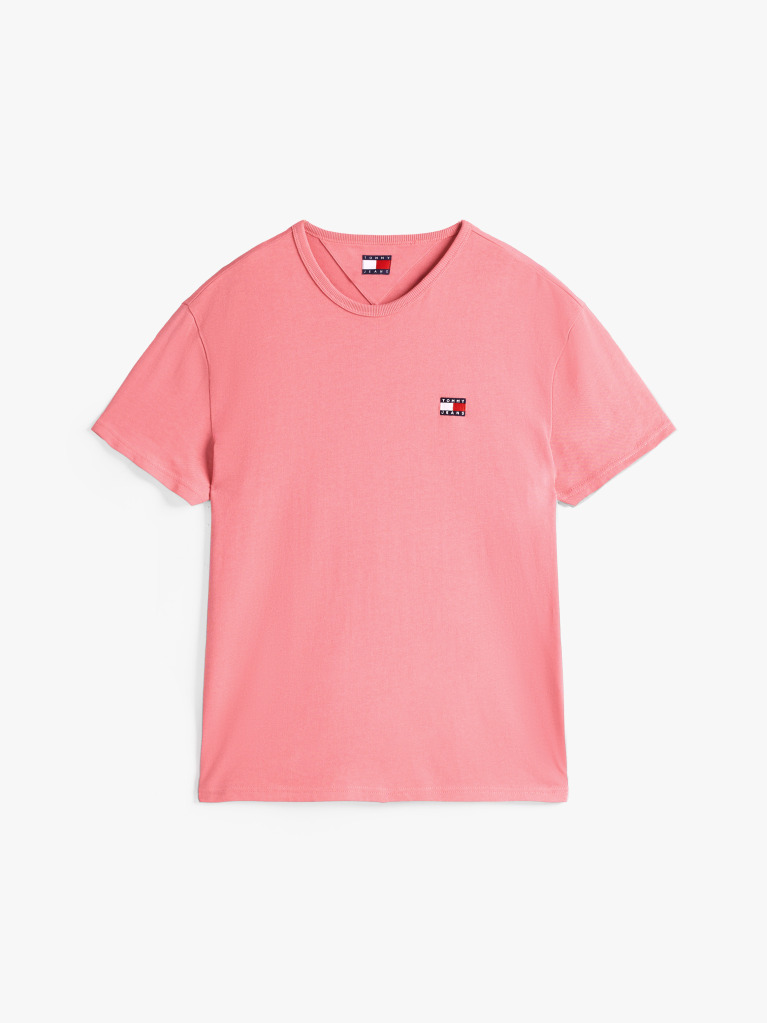 Pink Tommy Badge Crew Neck T-Shirt  Men