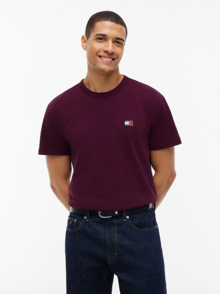 Purple Tommy Badge Crew Neck T-Shirt  Men