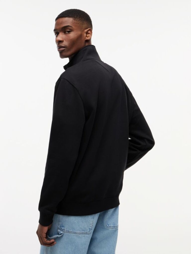 Black Tommy Flag Quarter-Zip Sweatshirt  Men