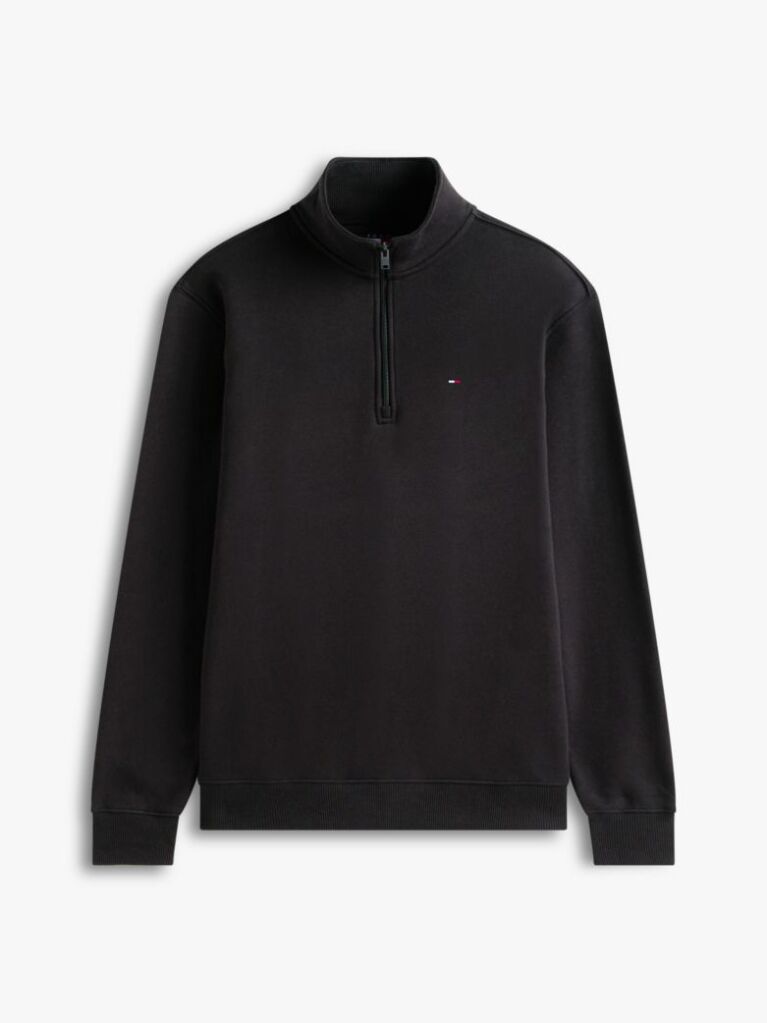 Black Tommy Flag Quarter-Zip Sweatshirt  Men