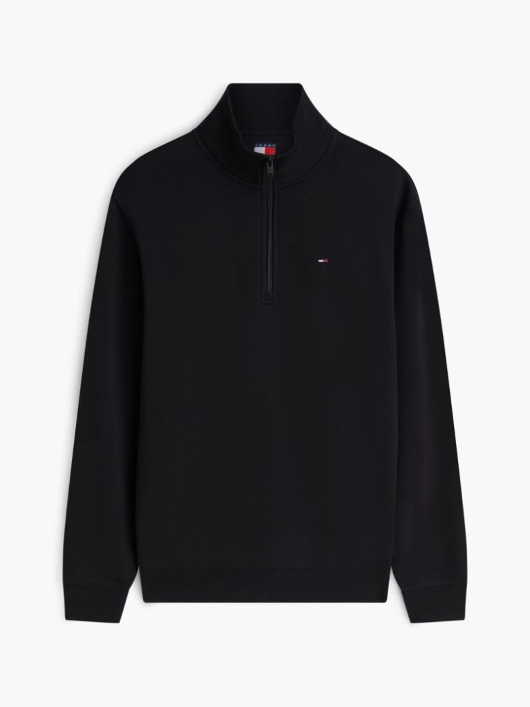 Black Tommy Flag Quarter-Zip Sweatshirt  Men