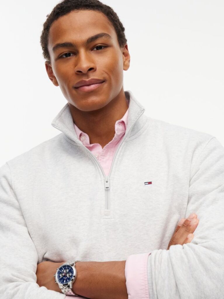 Γκρι Φούτερ Με Φερμουάρ Και Σημαιάκι Tommy  Άνδρες