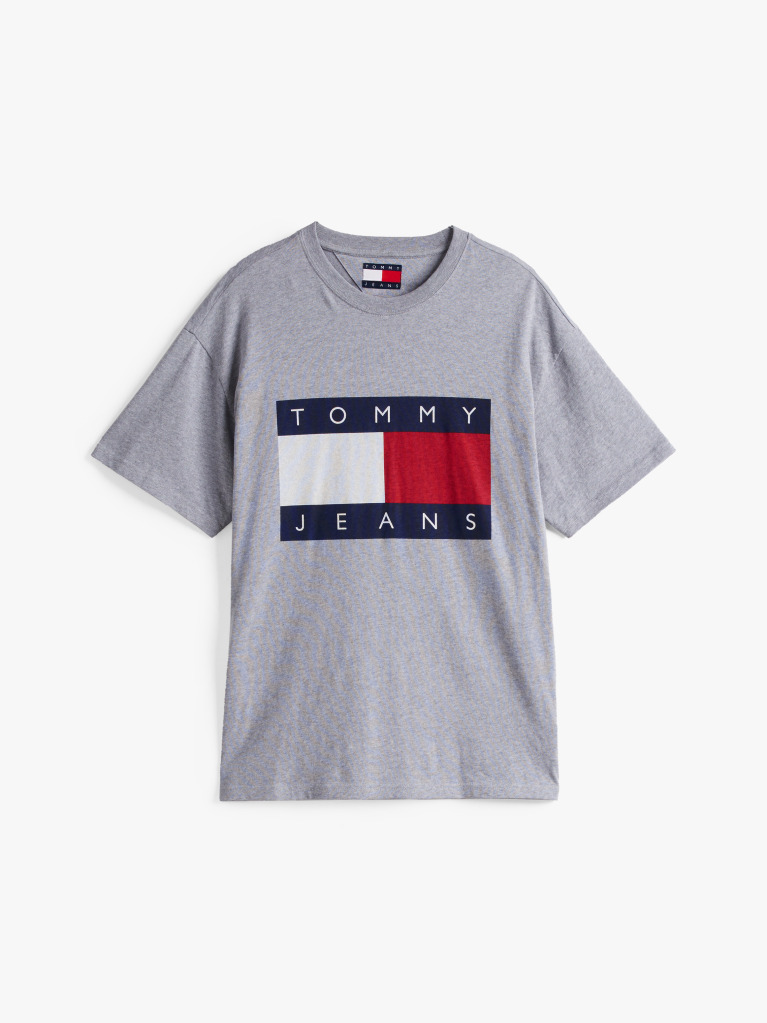 Grey Flag Badge Relaxed T-Shirt  Men