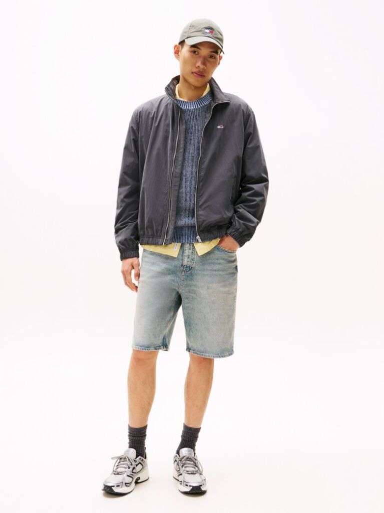 Black Essential Flag Patch Jacket  Men