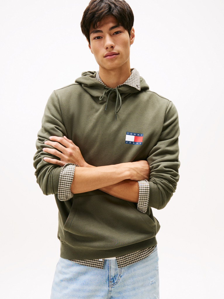 Green Logo Drawstring Hoody  Men
