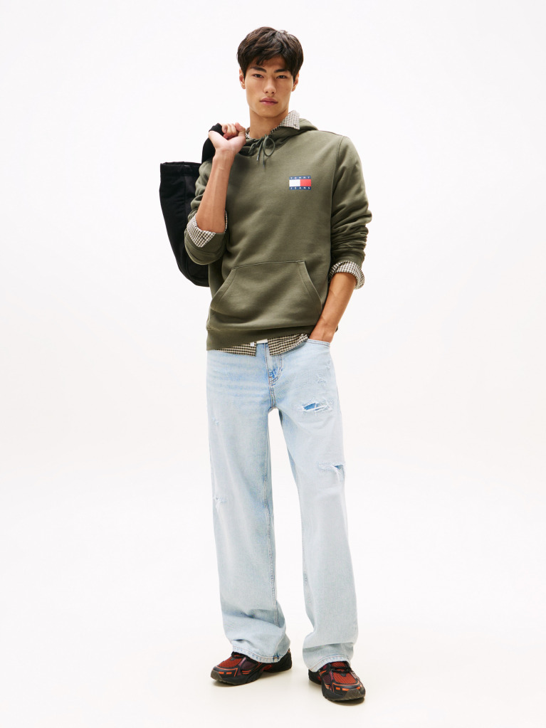 Green Logo Drawstring Hoody  Men