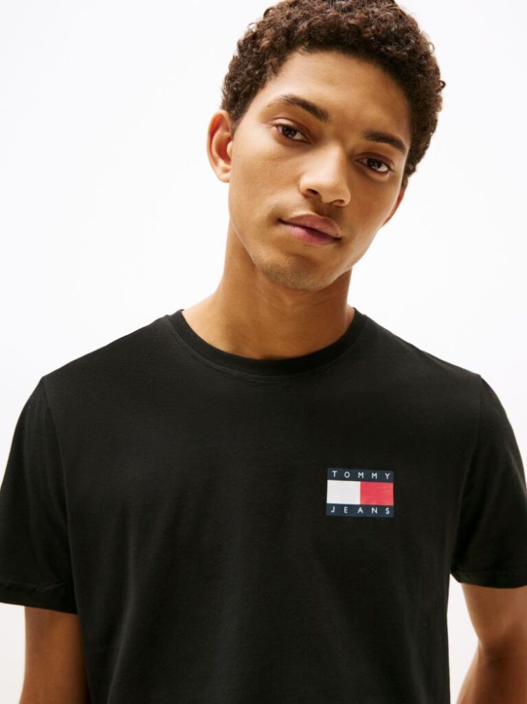 Μαύρο T-Shirt Σε Slim Γραμμή Με Λογότυπο  Άνδρες