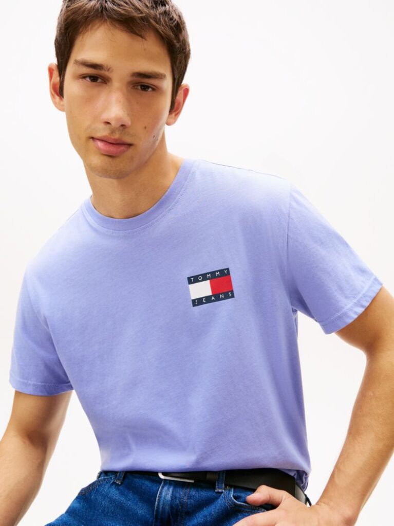 Μωβ T-Shirt Σε Slim Γραμμή Με Λογότυπο  Άνδρες