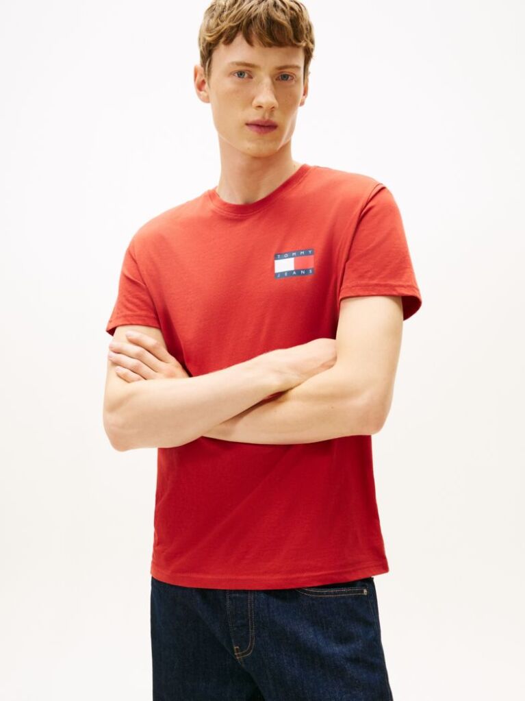 Κόκκινο T-Shirt Σε Slim Γραμμή Με Λογότυπο  Άνδρες