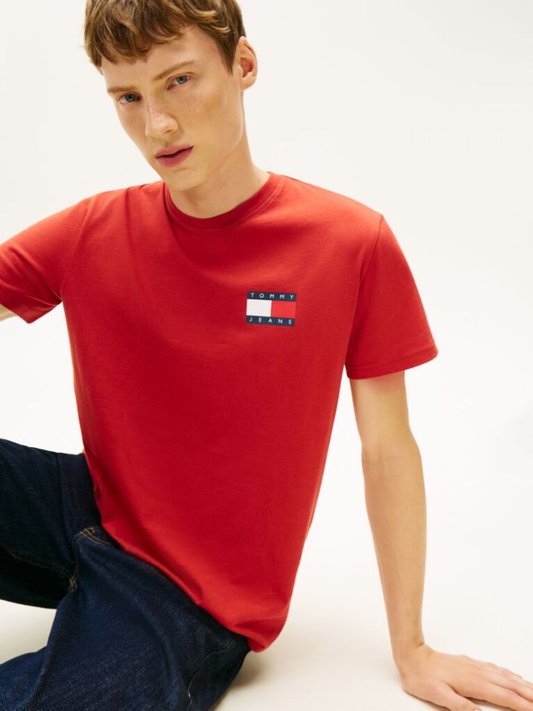 Κόκκινο T-Shirt Σε Slim Γραμμή Με Λογότυπο  Άνδρες