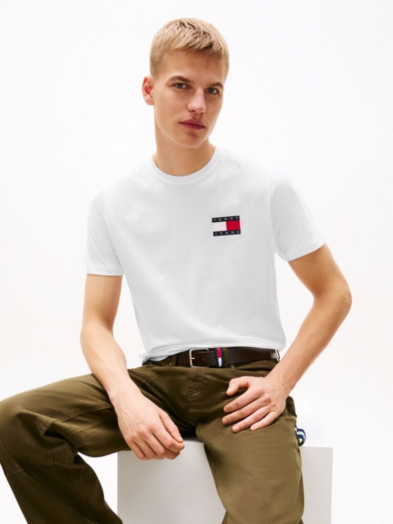 Άσπρο T-Shirt Σε Slim Γραμμή Με Λογότυπο  Άνδρες