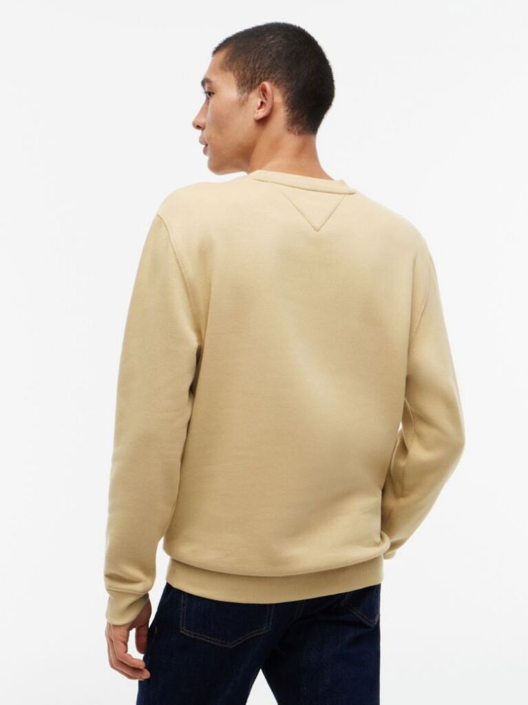 Beige Regular Sweatshirt Flag Crew Neck  Men