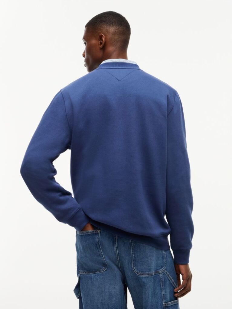 Blue Regular Sweatshirt Flag Crew Neck  Men