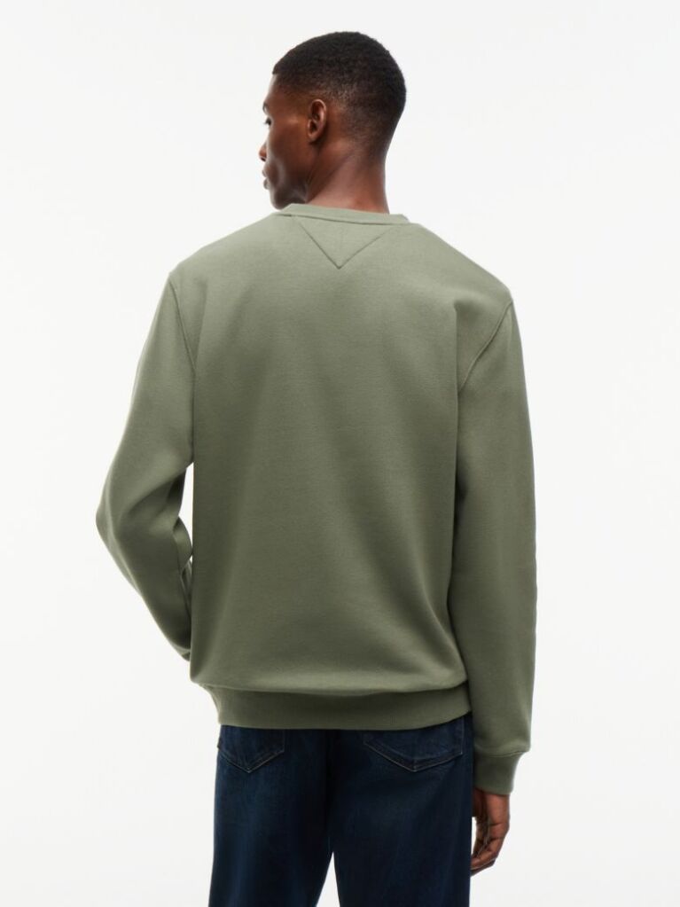 Green Regular Sweatshirt Flag Crew Neck  Men